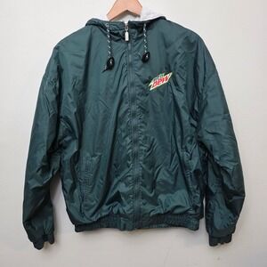 Holloway Mountain Dew Nylon Hooded Lined Jacket Size Large Green